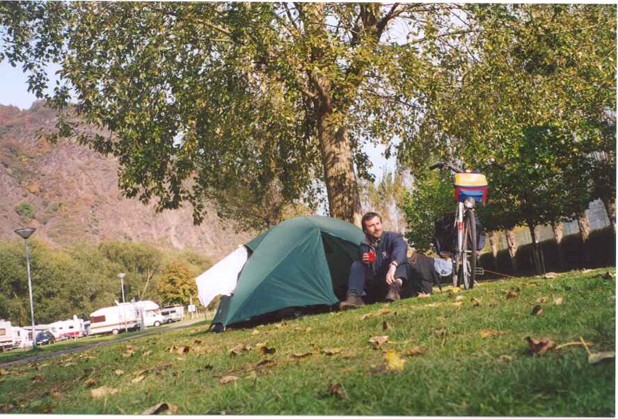 Andreas Camping on Cycle Tour in Cochem Oct 2002